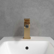 Baterie de bideu Villeroy&Boch, Architectura Square, cu ventil cu tijă, brushed gold